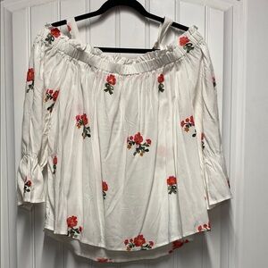 Maurices White and Red Blouse Elegant Top